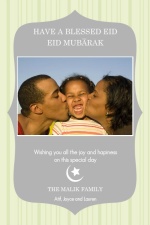 Green and Grey Photo Eid Card