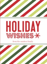 Green and Red Striped Timeline Holiday Card and Newsletter