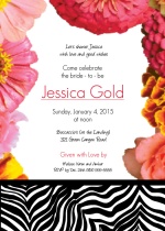 Zebra and Floral Bridal Shower Invitation