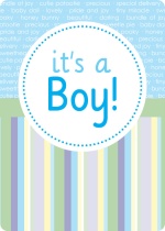 Circle and Stripes Baby Shower Invite