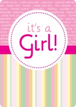 Circle and Stripes Baby Shower Invite