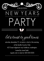 Elegant Black New Years Party Invite