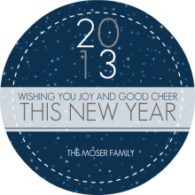 Blue Starry Sky New Years Card