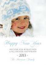 Blue and White Snowflakes New Years Card