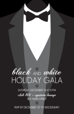 Formal Black Tie Holiday Party Invitation