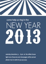 Navy and White New Year Party Invitation
