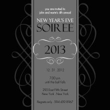 Black Formal New Years Soiree Invite
