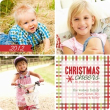 Red Gingham Christmas Photo Card