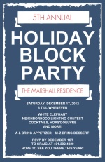 Snow Covered Blue Holiday Party Invitation