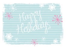 Turquoise snowflakes and Grunge Holiday Card
