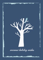 Winter Wishes Blue Holiday Card