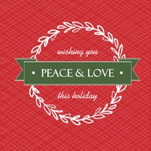 Red and Green Wreath Holiday Card
