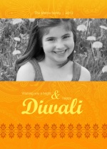 Mehndi Yellow Diwali Photo Greeting Card