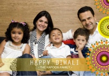 Festive Circles Family Photo Diwali Greeting Card
