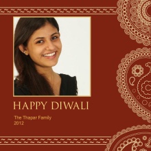 Paisley Patterned Photo Diwali Greeting Card