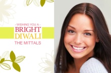 Bright Leaves Photo Diwali Greeting Card