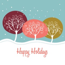 Happy Holidays Winter Woods Holiday Card