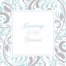 Silver and Blue Swirls Holiday Card