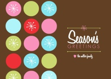 Retro Dots Season's Greetings Holiday Card