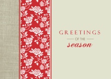 Red Roses and Linen  Holiday Card