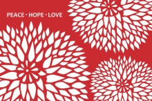 Red and White Holiday Flower Bursts Holiday Card