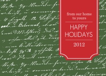 Green Handwritten Note Holiday Card