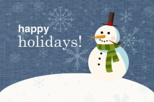Snowman and Snowflakes Holiday Card