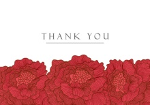 Red Christmas Flowers  Thank You Card