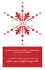 Red Snowflakes Holiday Business Party Invites