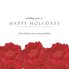 Red Flowers Business Holiday Greeting Card