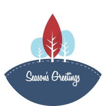 Retro Trees Business Holiday Greeting Card