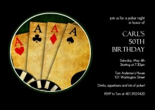 Black Poker Night 50th Birthday Invitation