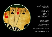  Black Poker Night 60th Birthday Invitation