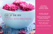 Pink Floating Flowers 30th Birthday Invitation