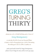 Blue and Grey Box 30th Birthday Party Invitation