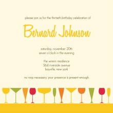 Colorful Cocktail Glasses Birthday Invite