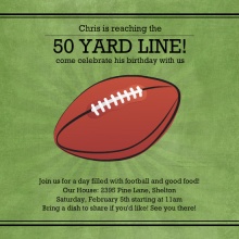 50 Yard Line Football Birthday Party Invitation