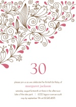 Pink Floral 30th Birthday Party Invitation
