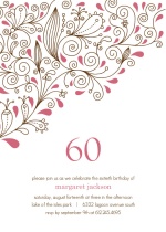 Pink Vines 60th Birthday Party Invitation