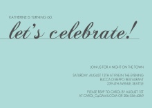 Blue Let's Celebrate Birthday Invitation