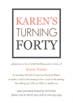 Coral and Grey Box 40th Birthday Party Invitation