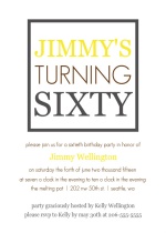 Yellow and Grey Box 60th Party Invitation