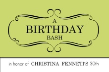 Light Green Bash 30th Birthday Party Invite