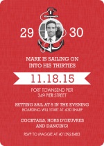 Red Sailing 30th Birthday Invitation