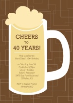 Brown Beers Cheers  40th Birthday Invitation