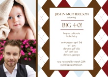 Two Photo Golf Fortieth Birthday Invitation
