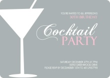 Martini Glass Cocktail Birthday Party Invitation