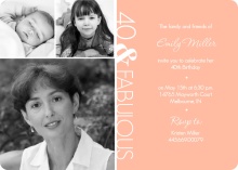 Three Photo Fortieth Party Invitation