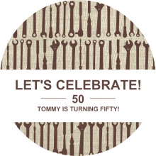 Brown Tools 50th Birthday Invitation