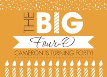 Banner and Orange 40th Birthday Invitation